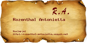 Rozenthal Antonietta névjegykártya